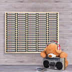 Marsui 100 Slot Cassette Tape Storage Holder Wooden Audio Tape Organizer Cassette Tape Rack for Cassette Collections Audio Accessory