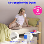 BedShelfie Wood Bedside Shelf for Dorm Room - White | Bunk Bed & Top Bunk, College Dorm Room Essentials, Loft Nightstand, Floating Bed Side Table Tray, By Smallish