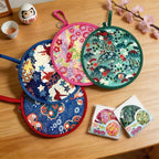 4pcs Vintage Folding Fan, Portable 8.26Inches Mini Round Fan, Ideal Gift for Valentine's Day, Birthdays, and Parties, a Daily Essential,Blue + Red + Pink + Green