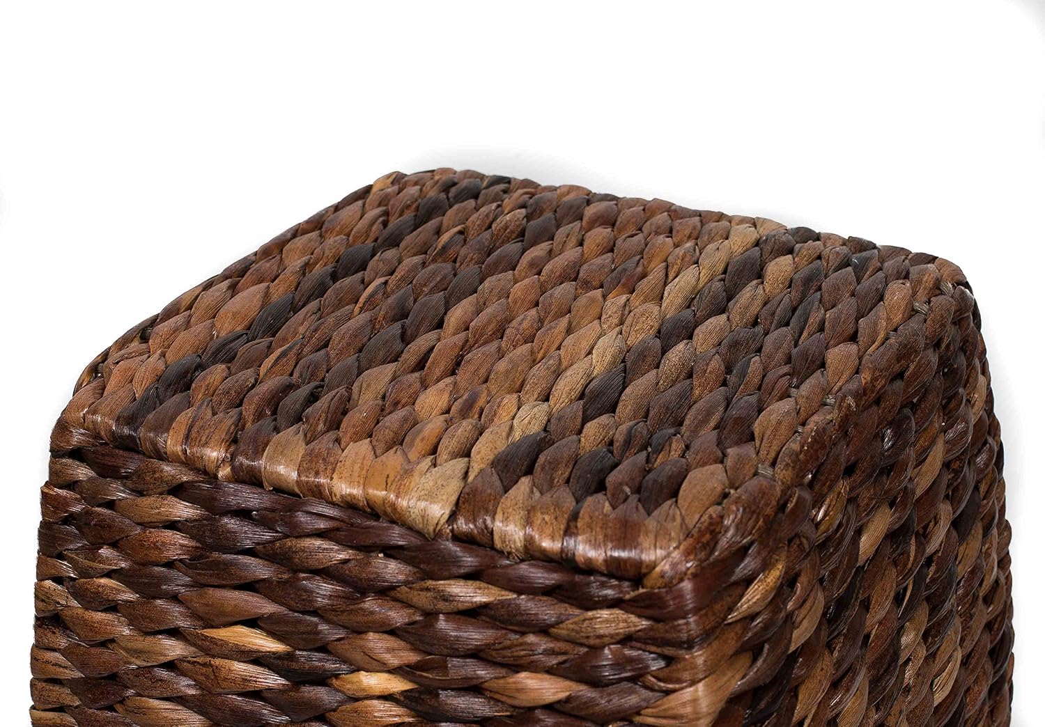 BIRDROCK HOME Seagrass Accent Stool | Made of Hand Woven Seagrass | 21 inch Stool