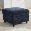 WUTUTUEE 25'' Square Storage Ottoman Module for Modular Sectional Sofa, Living Room Coffee Table Sectional Ottoman Footrest for Convertible Couch, Chenille Navy