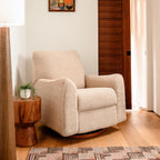 Nurseryworks for Babyletto Sunday Power Recliner and Swivel Glider in Chai Shearling, Greenguard Gold Certified and CertiPUR-US® Certified