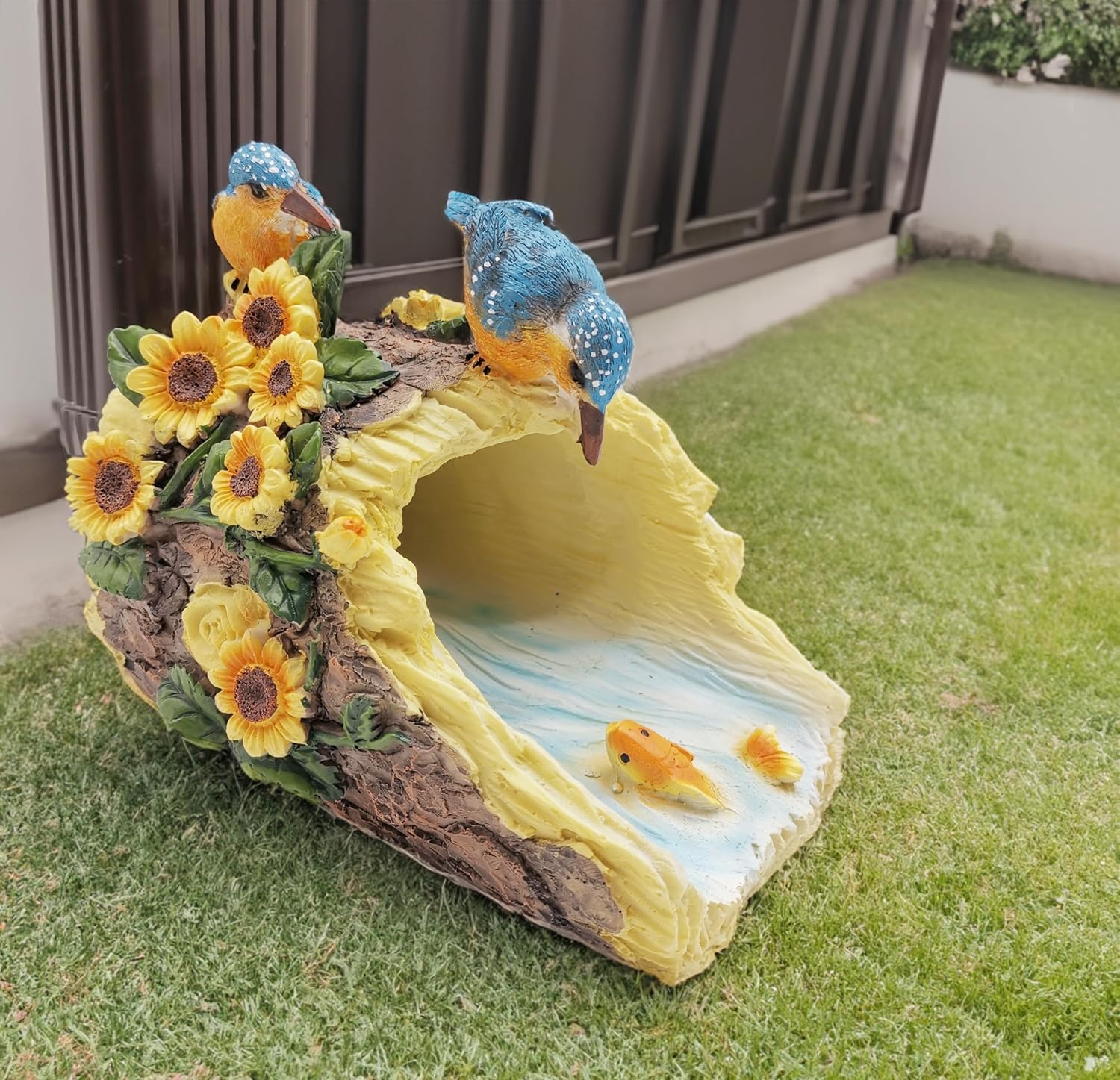 Bird Sculpture Gutter Diverter Rain,Deco Gutter Extension Downspout, Eco-Friendly Resin Statue Gutter Extender Diverter,Splash Block, Perfect Rain Gutter Downspout Extension for 3"x4" Downspouts