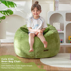 MAXYOYO Kids Bean Bag Chair, Apple-Shaped Toddler Sofa with Fur Fabric | Cute Bean Bag Sofa for Boys and Girls, Plush Floor Chair Seat for Bedroom, Playroom, Reading Corner