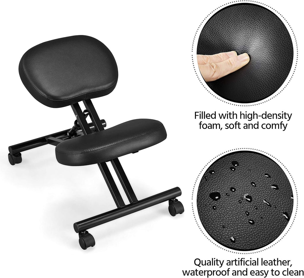 Topeakmart Ergonomic Kneeling Chair Improve Posture & Neck Pain Home Office Desk Chairs Flexible Seating Rolling Adjustable Stool