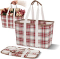 CleverMade Collapsible LUXE Tote, 30L Foldable Grocery Shopping Bag, Reusable