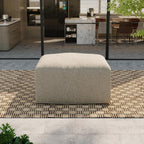Patio Ottoman Boneless Outdoor Furniture, All Weather Fabric - Armless, Camel