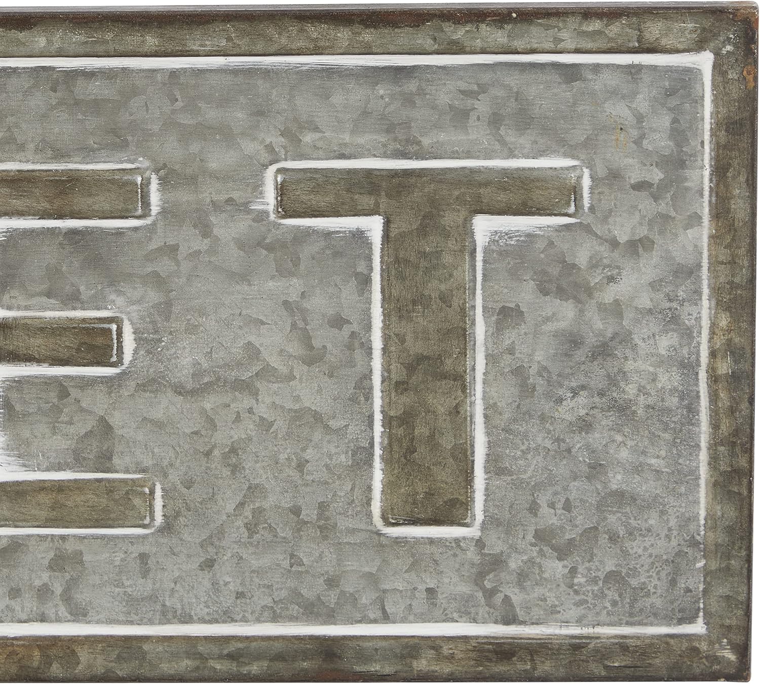 Deco 79 22666 Wall Sign, Black/Gray/White