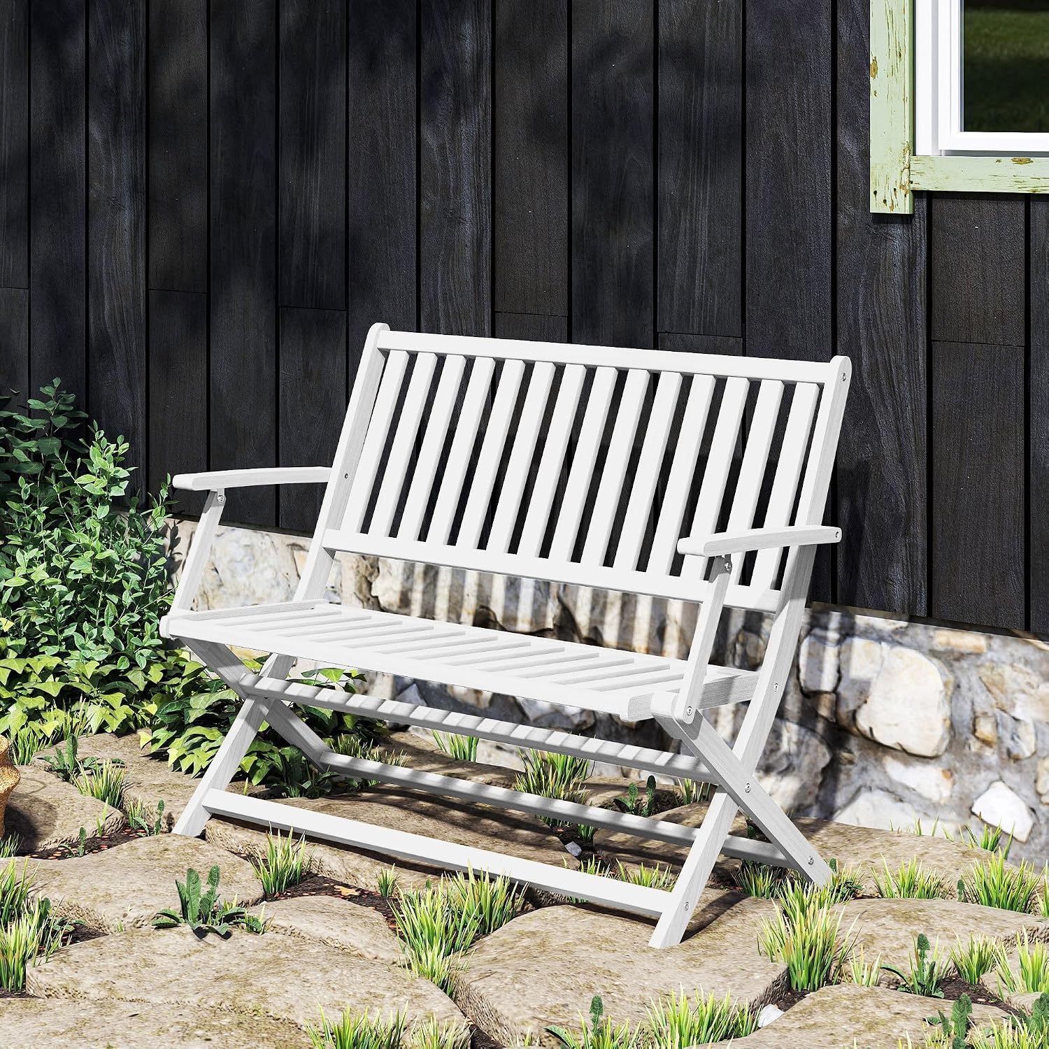 Acacia Wood Outdoor Garden Bench