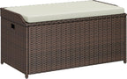 YITAHOME Outdoor Storage Bench, 70 Gallon PE Rattan Patio Storage Bench w/Handles and Soft Cushion,Outdoor Storage Box for Patio, Yard, Lawn, Garden