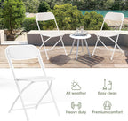 100 PCS Plastic Folding Chair, Portable Commercial Chair, Heavy-Duty Plastic Folding Chairs, Folding Chair with 350 LB Capacity for Wedding Party Outdoor Indoor White