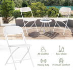 10 PCS Plastic Folding Chair, Portable Commercial Chair, Heavy-Duty Plastic Folding Chairs, Folding Chair with 350 LB Capacity for Wedding Party Outdoor Indoor White