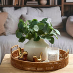 SIDUCAL Ceramic Decorative Flower Vase, 5.39 inch Pottery Farmhouse Rustic Vase, Small Terracotta Vases for Home Decor, Table, Living Room, Bathroom, Shelf, Mantel Decoration, Kiln-Fired White