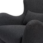 Nursery Works Solstice Swivel Glider in Black Boucle with Black Wood Base, Greenguard Gold Certified and CertiPUR-US® Certified