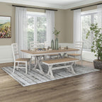 Signature Design by Ashley Westlinport Farmhouse 48" Dining Bench with Antiqued Finish, Antique White