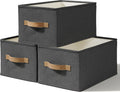 LayerSpace 3 Pack Fabric Storage Bins for Shelves | 14¾" L*10¼" W*8¼" H Closet Storage Bins | Collapsible Closet Organizers for Clothes | Linen Clothes Bins | Black