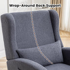 Nursery Rocking Chair,Rocking Chair with Foot Rest,Nursery Rocker Comfy Glider Nursing Chair with Back Pillow for Living Room,Bedroom,Dark Grey