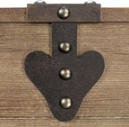 Household Essentials Antiqued Decorative Trunk, Large, Chinese Fir Panel and MDF, Smooth Backing and Metal Hinge Accent, Flat Top and Stay-Open Lid