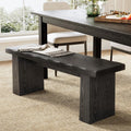 LITTLE TREE 47-Inch Wooden Entryway Bench, Farmhouse Dining Bench with Sturdy Frame for Dining Room, Bedroom, Living Room Hallway Kitchen, Easy Assembly (Black)