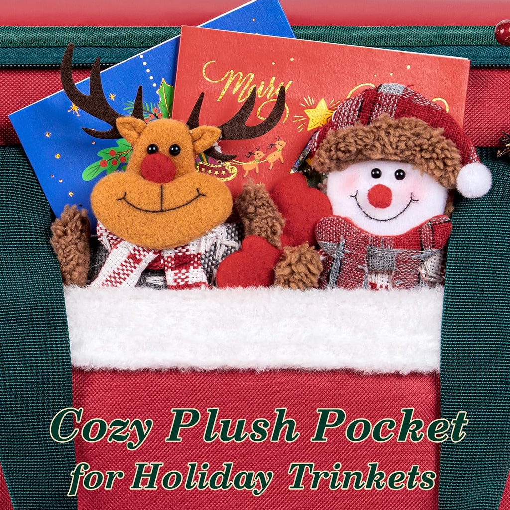 Christmas Ornament Storage Box with Adjustable Dividers Zippered Top Stores up to 36 Holiday Ornaments (4 Inch) Xmas Ball Decorations Organizer Storage Container Bin