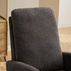 25.4" W Rocking Chair for Nursery, High Back Glider Chair with Retractable Footrest, Side Pocket, Rocking Accent Armchair with Rubber Wood Legs for Living Room/Bedroom.Navy (Charcoal)