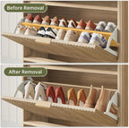 IRONCK Fluted Shoe Storage Cabinet for Entryway with 2 Flip Drawers, Adjustable Shelves & Open Shelf, Narrow Wood Shoe Rack Cabinet, Freestanding Slim Shoe Organizer Cabinet, Oak