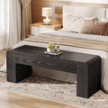 Tribesigns Entry Bench, 48" Thickened Rustic Farmhouse Bench for Bedroom End of Bed with 5.9" Solid Legs, Small Indoor Wooden Bench for Entryway, Dining Table, End of Bed, Black