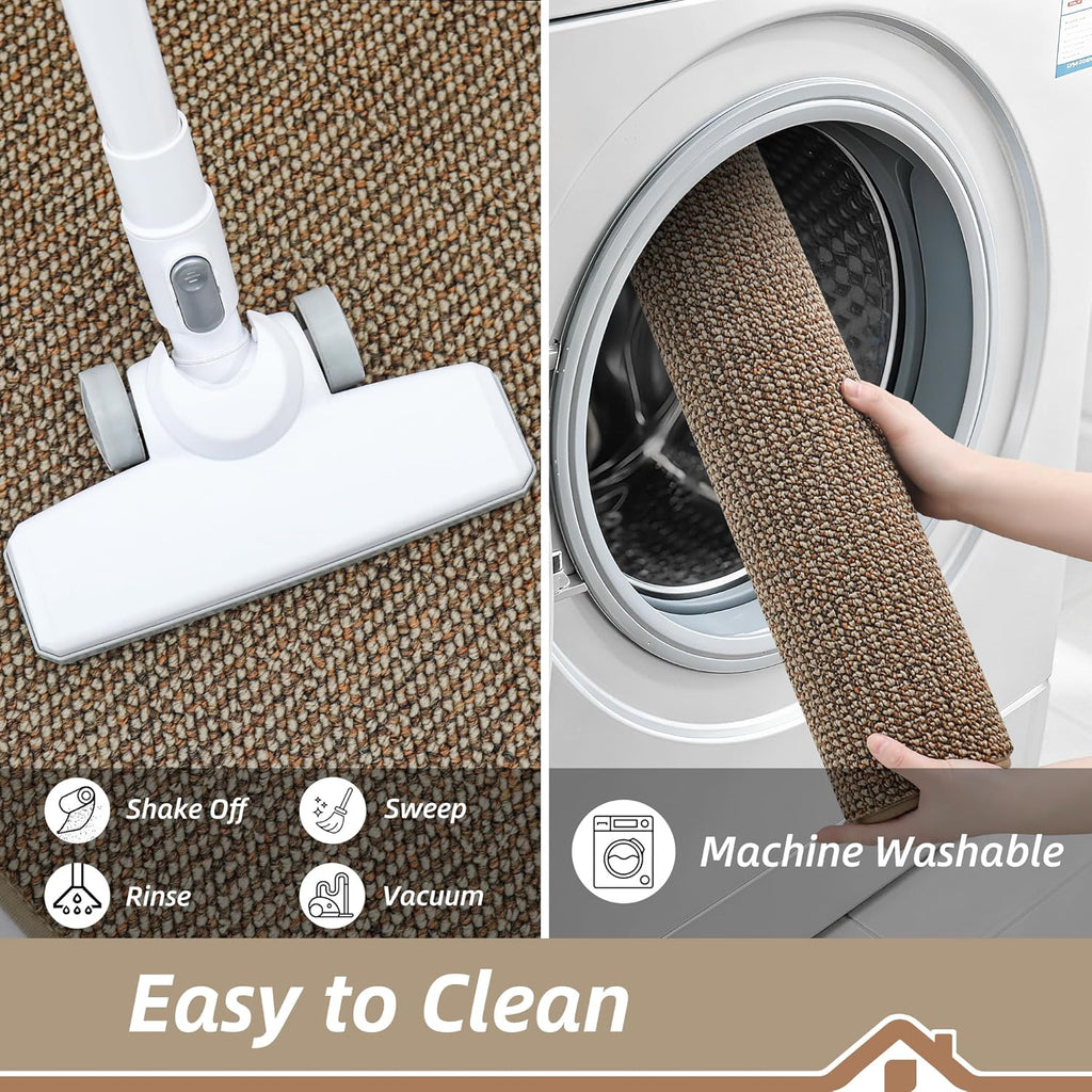 BEQHAUSE 2x3 Entryway Rug Indoor Door Mat Non-Slip Washable, Hallway Rugs Absorbent & Stain Resistant Hall Carpet Runner Rugs for Entryway, Front Door Floor Mats Laundry Room Rugs for Entry, Taupe