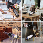 4 Pcs Single Wine Bottle Holder Black, Countertop Wine Rack, Tabletop Metal Wine Bottle Holder Stand Organizer for Cabinet,Bar