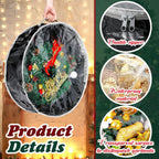 Dunzy 8 Pieces Wreath Container Christmas Wreath Storage Bag Garland Tear Resistant Fabric Round Boxes with Clear Window for Storage for Xmas Holiday Ornament(30×30×7.8 Inch,Black)