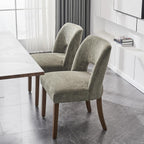 VKNOW Wooden Dining Chairs Set of 2, Modern Fabric Upholstered Dining Room Chair Kitchen Chairs, Farmhouse Dinner Chair for Kitchen Dining Room, Green
