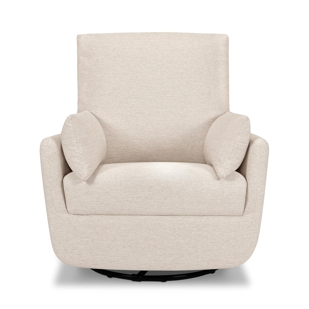 Davinci Juno Swivel Glider, GREENGUARD Gold Certified, Beach | FSC & CertiPUR-US Certified Glider w/ 360° Swivel & Metal Base - Spacious Seating for Extra Comfort - Fully Assembled