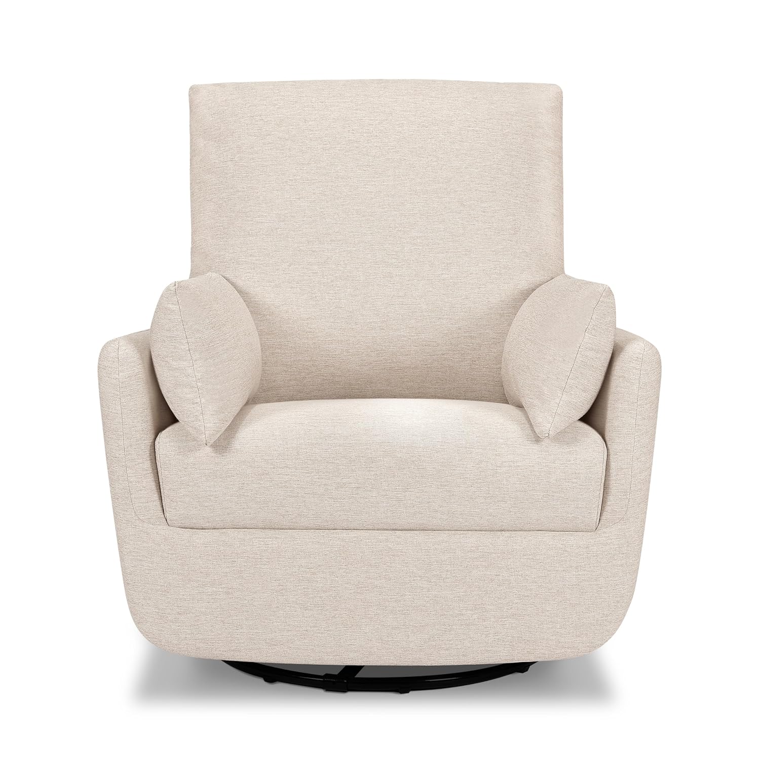 Davinci Juno Swivel Glider, GREENGUARD Gold Certified, Beach | FSC & CertiPUR-US Certified Glider w/ 360° Swivel & Metal Base - Spacious Seating for Extra Comfort - Fully Assembled
