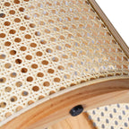 Merax 15.7" Round End Table Artistic Rattan Hollow Woven Accent Side Table, Rubber Wood Nightstand, Chic Home Decor for Living Room Bedroom, Easy Assembly, Natural Color