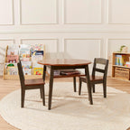 ECR4Kids Hideaway Chair, Kids Furniture, Dark Walnut/Grey Wash, 2-Pack