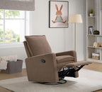 Oxford Baby Uptown Upholstered Glider Recliner Rocking Chair 360° Swivel for Nursery and Living Room - Teddy Brown