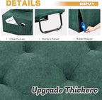 4-in-1 Multi-Functional Convertible Sofa Bed, Foldable Ottoman Sleeper Chaise with Adjustable Backrest, Modern Linen Convertible Futon Sofa Couch for Living Room (Green-28.7''D)