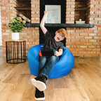 Big Joe Classic Bean Bag Chair for Kids Bedroom and Reading Nook, Easy-Clean Sapphire, Durable Nylon Polyester Blend, 2 feet Refillable