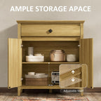 32'' Buffet Cabinet with Storage, Sideboard Cabinet with Drawer and Adjustable Shelf, Modern Accent Storage for Kitchen, Living Room, Entryway, Natural