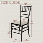 Set of 4 Black Stackable Chiavari Chairs, Modern Dining Chair, Accent Chair, PP Ghost Chairs for Outdoor Banquet Wedding Party Event Reception