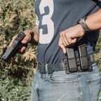 OWB Double Mag Pouch for 1911, Sig P220, Springfield XDS, & More - USA Made - Total Eclipse Double Mag Pouch by Blade-Tech Holsters