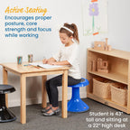 ECR4Kids ACE Active Core Engagement Wobble Stool, 15-Inch Seat Height, Flexible Seating, Blue