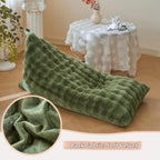 LIFEREVO Faux Rabbit Fur Stuffed Animal Bean Bag Storage (No Filler), Soft Waffle Bubble Beanbag Chair Cover for Kids Teens, Furry Floor Lounger Plush Toys Organizer Living Room Bedroom, Sage Green