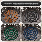 4Pcs Portable Mosquito Coil Holder, Coil Incense Holder with Handle Round Heat-Resistant Mosquito Incense Burner for Indoor Outdoor Hanging Camping Patio (Bronze)