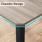 IDEALHOUSE 78.7" Long Rectangle Dining Table for 6-8 People, Industrial Wood Dinner Table (Only Table) (Light Grey)