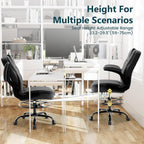 Drafting Chair 500Lbs, Tall Office Chair for Standing Desk, High PU Leather Executive Office Chair with Flip-up Armrests, Ergonomic High Chair with Adjustable Foot Ring, Comfy Stool Chairs, Black