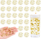 30 Pcs 78.7 FT Artificial Floating Beads for Centerpieces Vases, Gold Pearls String for Vases Filler Floating Candle Faux Beads Pearls String for Vase Centerpieces