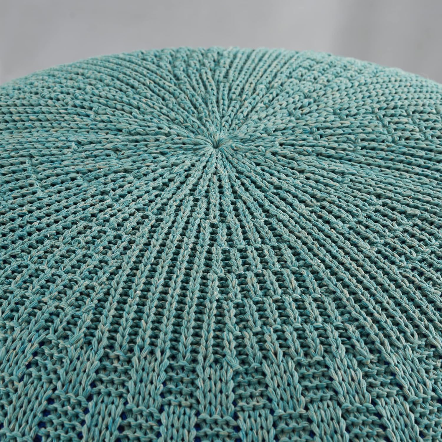 ARTPLAN Round Knit Pouf Hand Knitted,Outdoor Ottoman Foot Rest,Boho Home Decor for Living Room-Bedroom