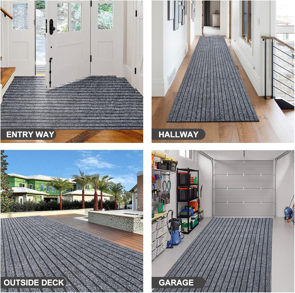 2' x 6' Runner Rugs with Rubber Backing, Outdoor Indoor Utility Non Slip Carpet Rug Runner for Hallway, Custom Size Area Rugs Mat for Entryway Balcony Patio Kitchen Garage Stair Laundry