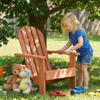 Mederra Wooden Kid's Adirondack Chair for Indoor and Outdoor, Natural Cedar Patio Lounge Chiar for Kids